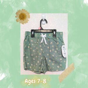 Wonder Nation Girls Daisy Print Pull On Shorts 7/8 NWT